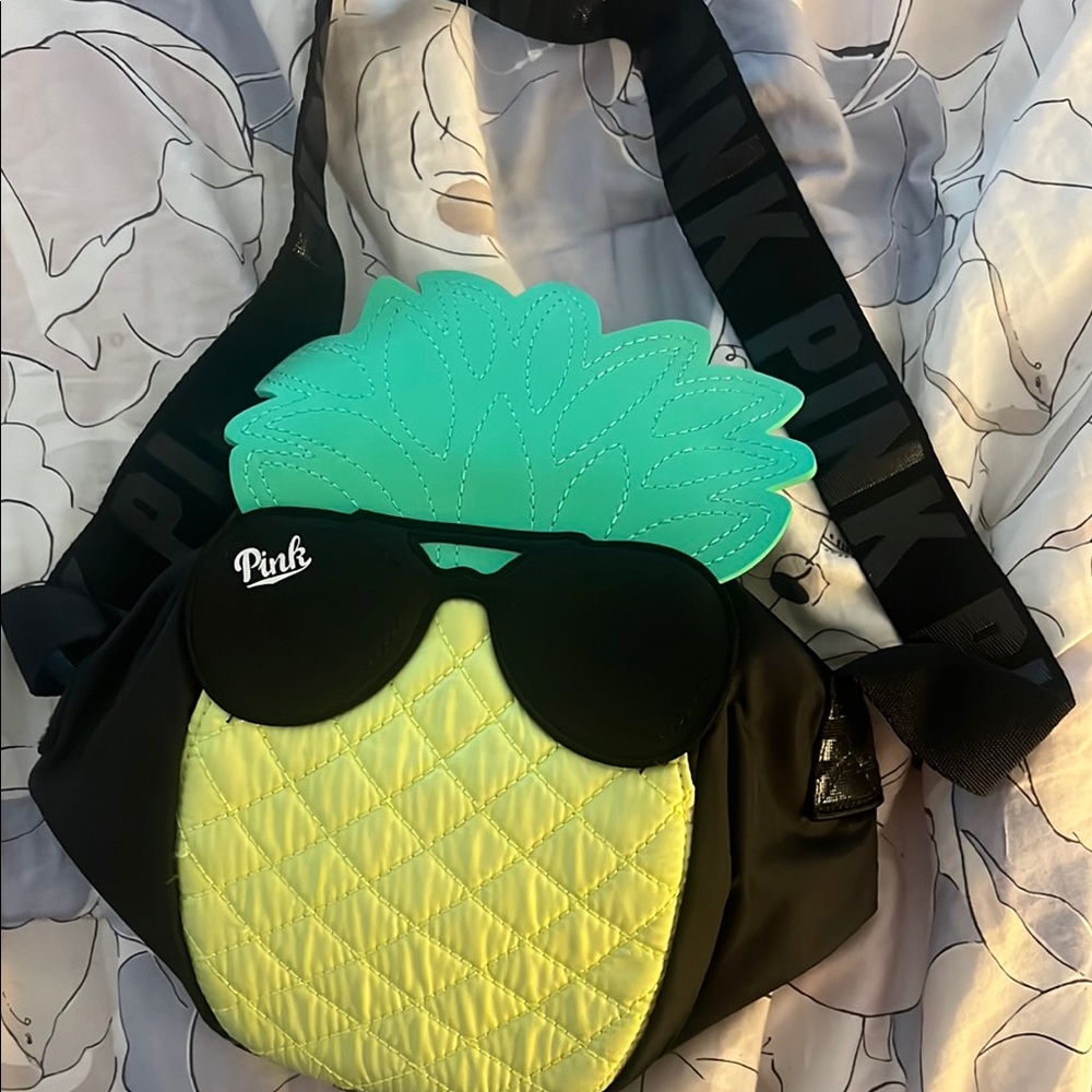 Pink Pineapple Crossbody  cooler Bag